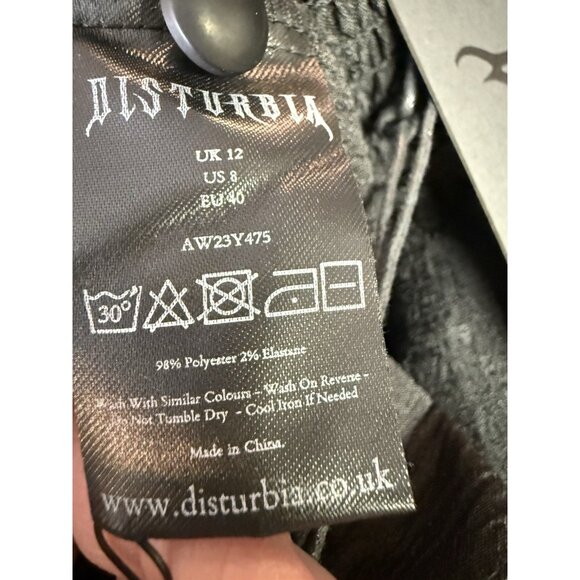 DISTURBIA Sylvie Puff Sleeve Midi Dress Brocade Goth Dark Romantic US 8 / UK 12 - Picture 7 of 8